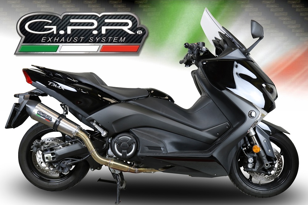 GPR exhaust compatible with  Yamaha T-Max 560 2020-2021, Gpe Ann. titanium, Full system exhaust, including removable db killer 