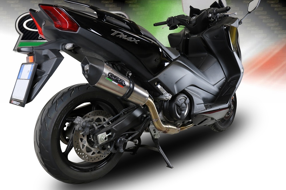 GPR exhaust compatible with  Yamaha T-Max 560 2020-2021, Gpe Ann. titanium, Full system exhaust, including removable db killer 