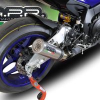 GPR exhaust compatible with  Yamaha R1 2017-2019, M3 Titanium Natural, Slip-on exhaust including removable db killer and link pipe 