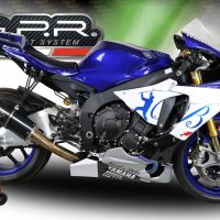 GPR exhaust compatible with  Yamaha R1 2015-2016, Furore Nero, Slip-on exhaust including link pipe 