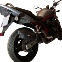 GPR exhaust compatible with  Suzuki Gsx750F 1998-2004, Furore Nero, Slip-on exhaust including removable db killer and link pipe 