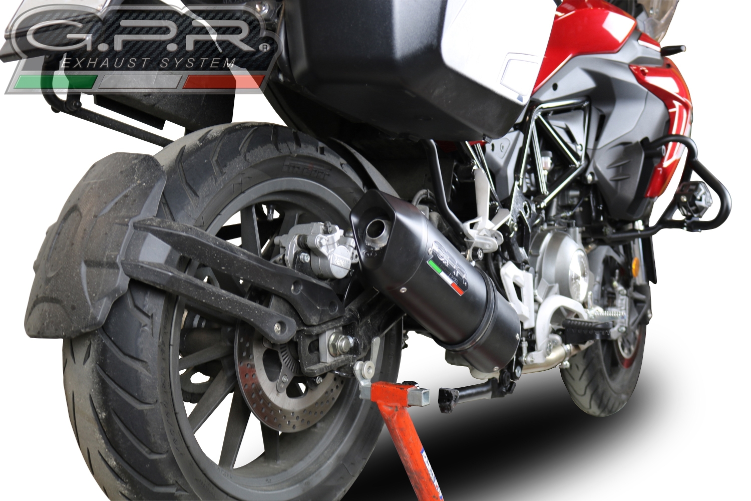 GPR exhaust compatible with  Benelli Trk 502 2017-2020, Furore Evo4 Nero, Slip-on exhaust including link pipe and removable db killer 