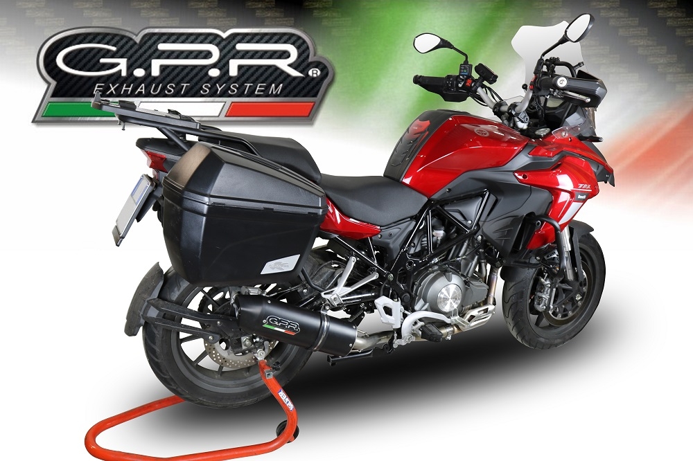 GPR exhaust compatible with  Benelli Trk 502 2017-2020, Furore Evo4 Nero, Slip-on exhaust including link pipe and removable db killer 