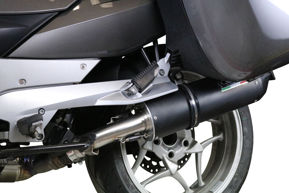 GPR exhaust compatible with  Bmw R1200R 2011-2014, Furore Nero, Slip-on exhaust including removable db killer and link pipe 