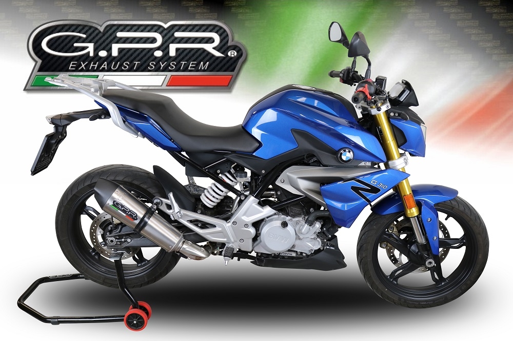 GPR exhaust compatible with  Bmw G310R 2022-2024, Gpe Ann. titanium, Full system exhaust, including removable db killer 