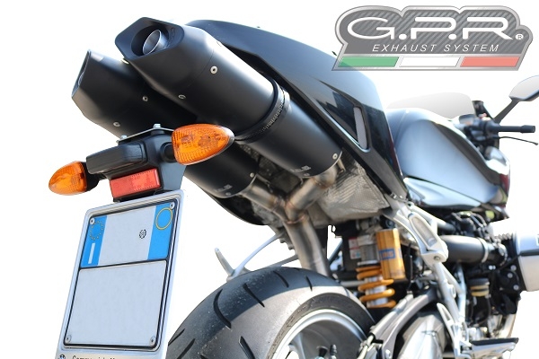 GPR exhaust compatible with  Bmw R1200S 2006-2008, Furore Nero, Dual slip-on including removable db killers and link pipes 