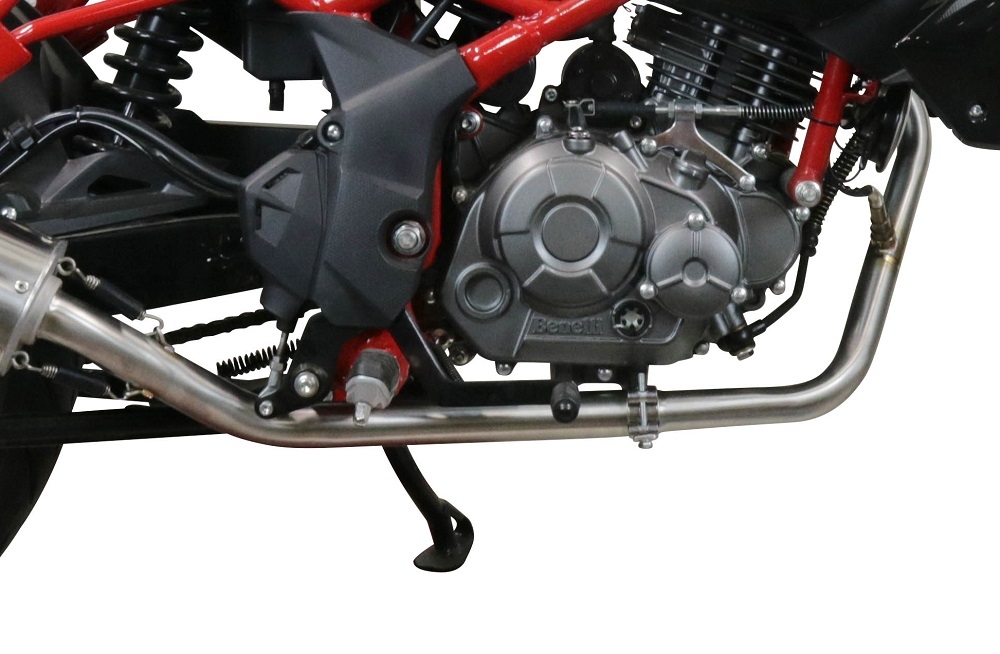 Exhaust system compatible with Benelli Bn 125 2021-2024, M3 Black Titanium, Homologated legal full system exhaust, including removable db killer and catalyst 