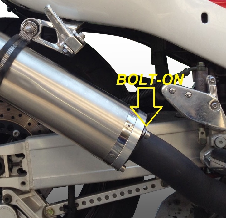 GPR exhaust compatible with  Kawasaki ZXR 400 R 1990-1998, Inox Tondo, Bolt-on silencer including removable db killer 