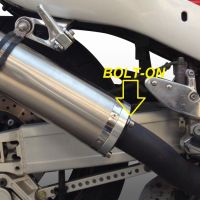 GPR exhaust compatible with  Hyosung Comet 250 GT - R 2001-2014, Inox Tondo, Bolt-on silencer including removable db killer 