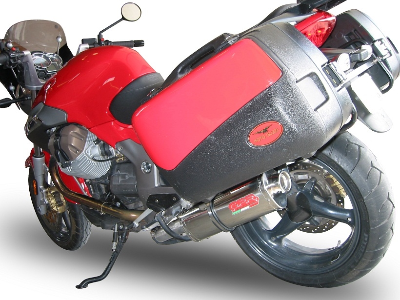 GPR exhaust compatible with  Moto Guzzi Breva 1200 2007-2012, Trioval, Slip-on exhaust including removable db killer and link pipe 