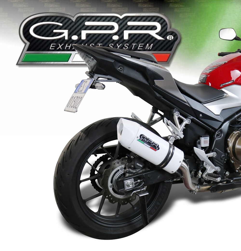 GPR exhaust compatible with  Honda CB500X 2016-2018, Albus Evo4, Slip-on exhaust including removable db killer and link pipe 