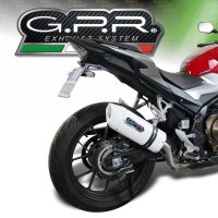 GPR exhaust compatible with  Honda CB400X 2013-2015, Albus Ceramic, Slip-on exhaust including removable db killer and link pipe 