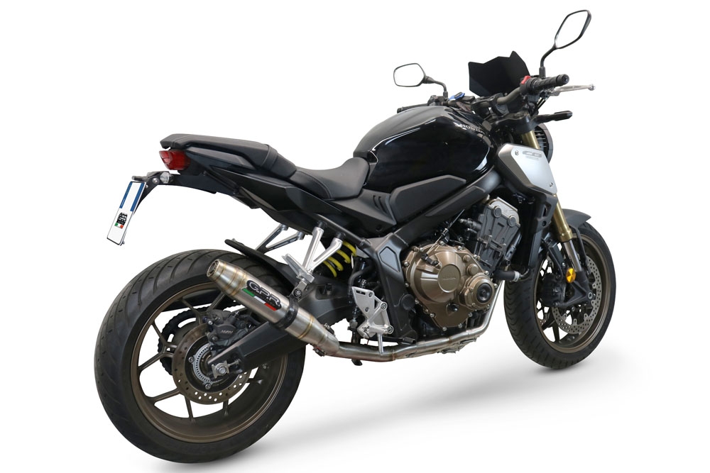 GPR exhaust compatible with  Honda CB650R 2021-2023, Deeptone Inox, Full system exhaust, including removable db killer 