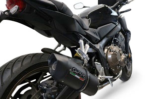 GPR exhaust compatible with  Honda CB650F 2019-2022, Furore Evo4 Nero, Full system exhaust, including removable db killer 