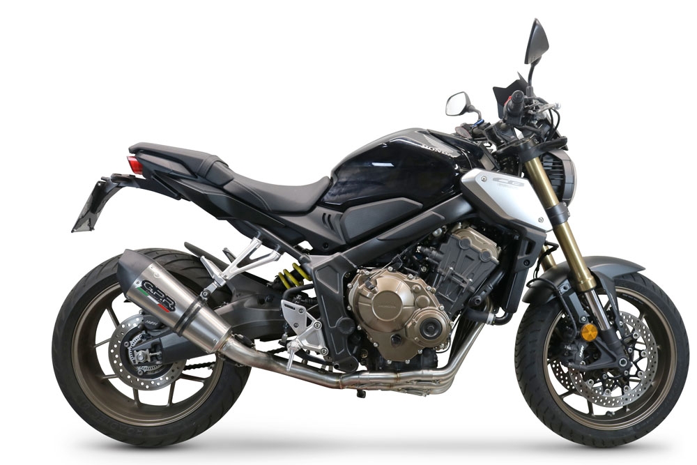 GPR exhaust compatible with  Honda CB650F 2019-2022, Gpe Ann. Titanium, Full system exhaust, including removable db killer 