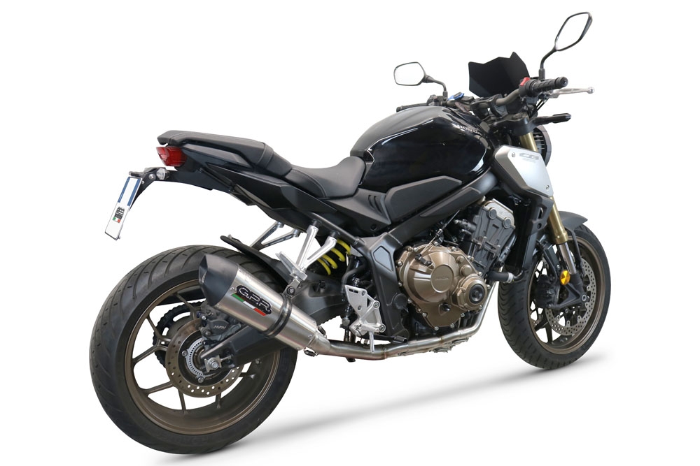 GPR exhaust compatible with  Honda CB650F 2017-2018, Gpe Ann. Titanium, Full system exhaust, including removable db killer 