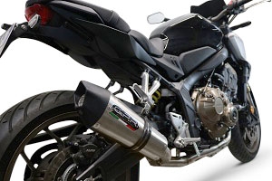 GPR exhaust compatible with  Honda CB650R 2021-2023, Gpe Ann. Titanium, Full system exhaust, including removable db killer 