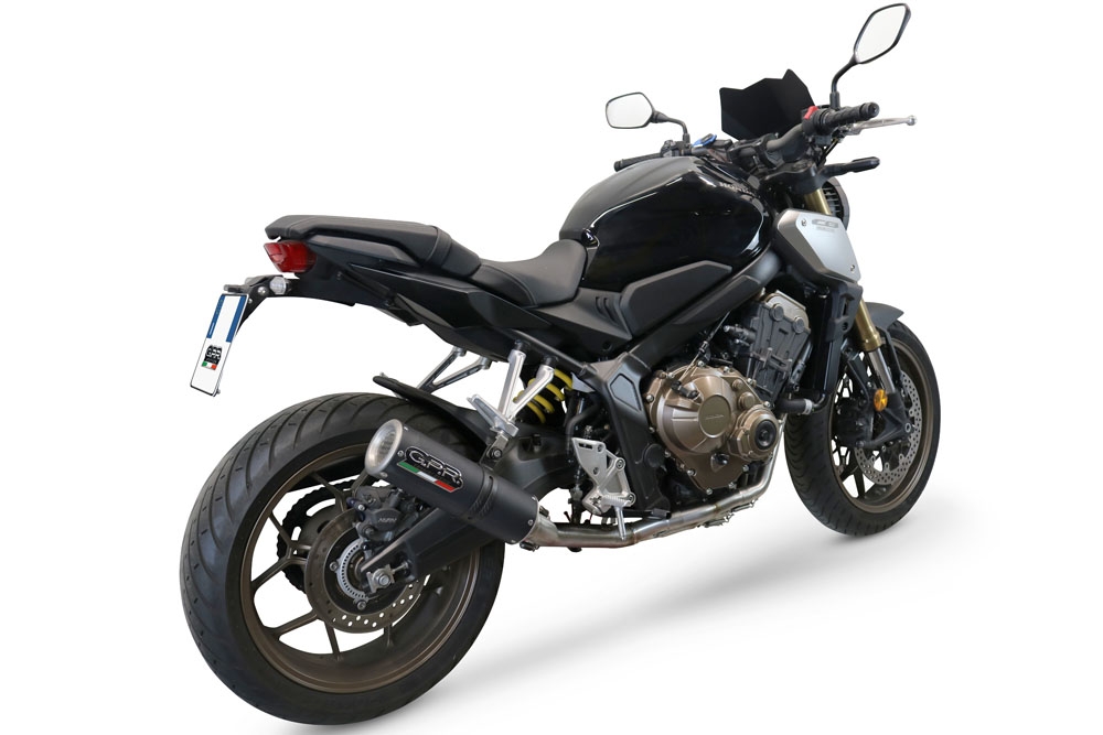 GPR exhaust compatible with  Honda CB650R 2021-2023, M3 Black Titanium, Full system exhaust, including removable db killer 