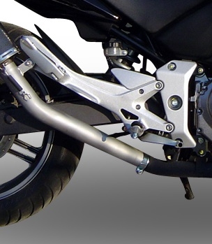 GPR exhaust compatible with  Honda CBF500 2004-2007, Furore Nero, Slip-on exhaust including removable db killer and link pipe 