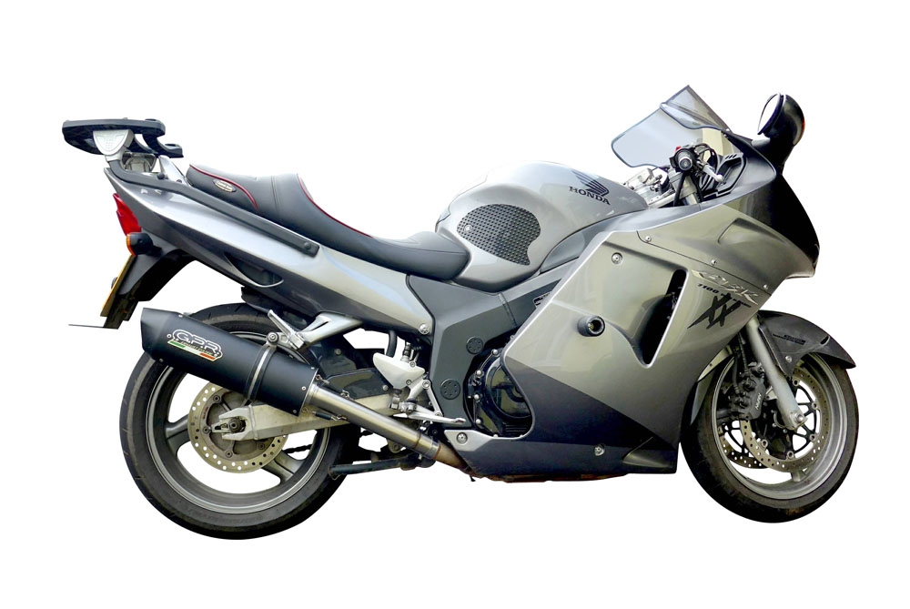 GPR exhaust compatible with  Honda Cbr1100XX Superblackbird - X Eleven  1997-2006, Furore Poppy, Dual slip-on including removable db killers and link pipes 