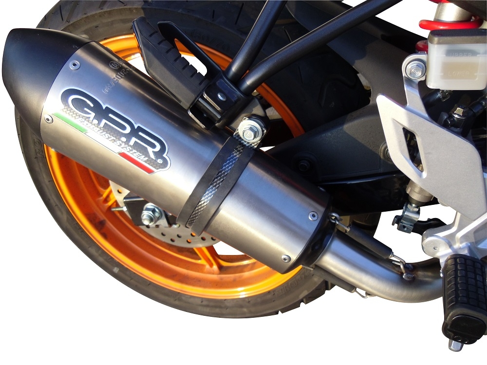 GPR exhaust compatible with  Honda CBR125R 2011-2016, Gpe Ann. titanium, Full system exhaust, including removable db killer 