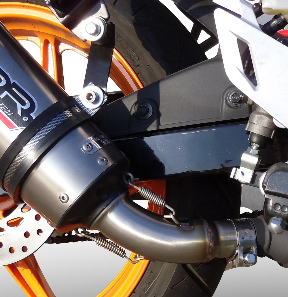 GPR exhaust compatible with  Honda CBR125R 2011-2016, Gpe Ann. titanium, Slip-on exhaust including link pipe and removable db killer 