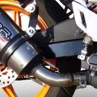 GPR exhaust compatible with  Honda CBR125R 2011-2016, Gpe Ann. titanium, Slip-on exhaust including link pipe and removable db killer 