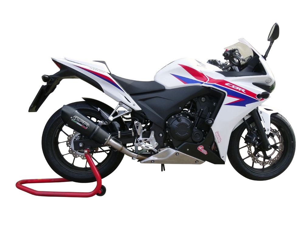 GPR exhaust compatible with  Honda CBR500R 2023-2024, GP Evo4 Black Titanium, Slip-on exhaust including removable db killer and link pipe 