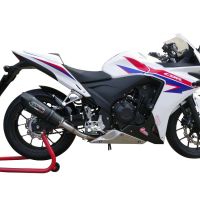 GPR exhaust compatible with  Honda CBR500R 2019-2022, GP Evo4 Black Titanium, Slip-on exhaust including removable db killer and link pipe 