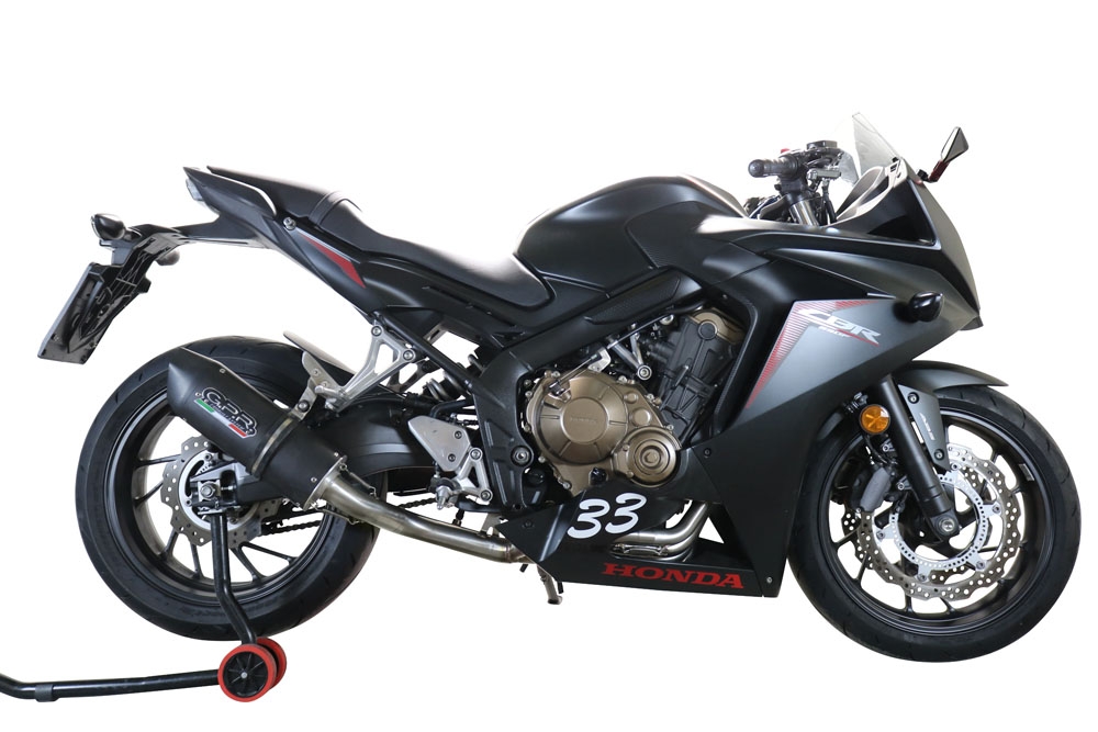 GPR exhaust compatible with  Honda CBR650F 2017-2018, Gpe Ann. Poppy, Full system exhaust, including removable db killer 