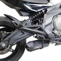 GPR exhaust compatible with  Cf Moto 650 Mt 2019-2020, Furore Poppy, Slip-on exhaust including link pipe and removable db killer 