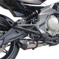 GPR exhaust compatible with  Cf Moto 650 Nk 2021-2024, Gpe Ann. Titanium, Slip-on exhaust including link pipe and removable db killer 