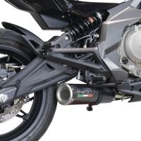 GPR exhaust compatible with  Cf Moto 650 Mt 2021-2024, M3 Black Titanium, Slip-on exhaust including link pipe and removable db killer 