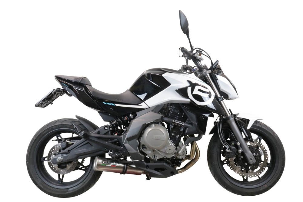 GPR exhaust compatible with  Cf Moto 650 Mt 2019-2020, M3 Inox , Slip-on exhaust including link pipe and removable db killer 