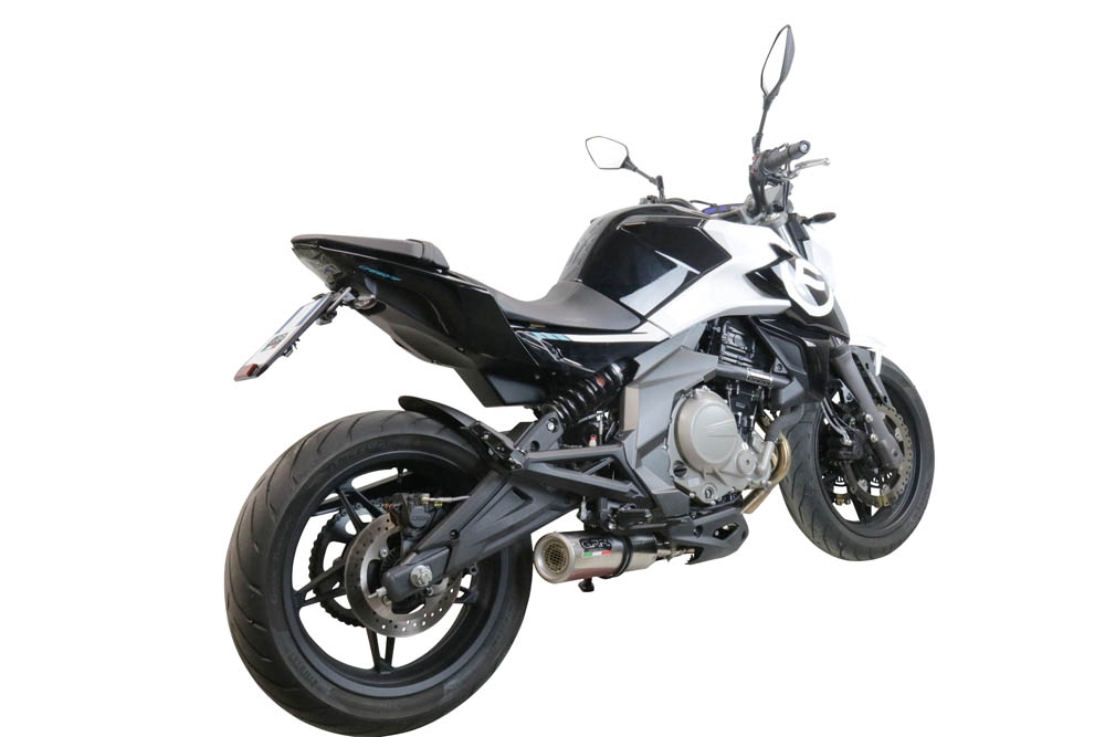 GPR exhaust compatible with  Cf Moto 650 Mt 2021-2024, M3 Inox , Slip-on exhaust including link pipe and removable db killer 