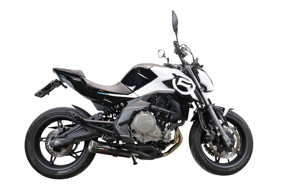 GPR exhaust compatible with  Cf Moto 650 Mt 2019-2020, M3 Poppy , Slip-on exhaust including link pipe and removable db killer 