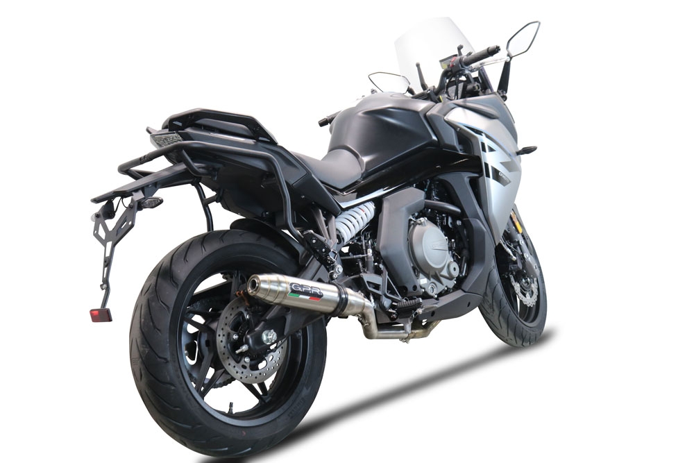 GPR exhaust compatible with  Cf Moto 650 Gt 2022-2024, Deeptone Inox, Slip-on exhaust including link pipe and removable db killer 