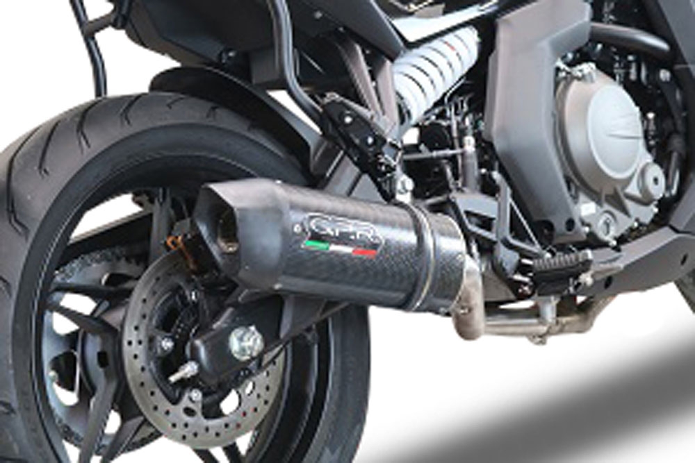 GPR exhaust compatible with  Cf Moto 650 Gt 2022-2024, Furore Poppy, Slip-on exhaust including link pipe and removable db killer 