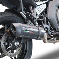 GPR exhaust compatible with  Cf Moto 650 Gt 2022-2024, Furore Poppy, Slip-on exhaust including link pipe and removable db killer 