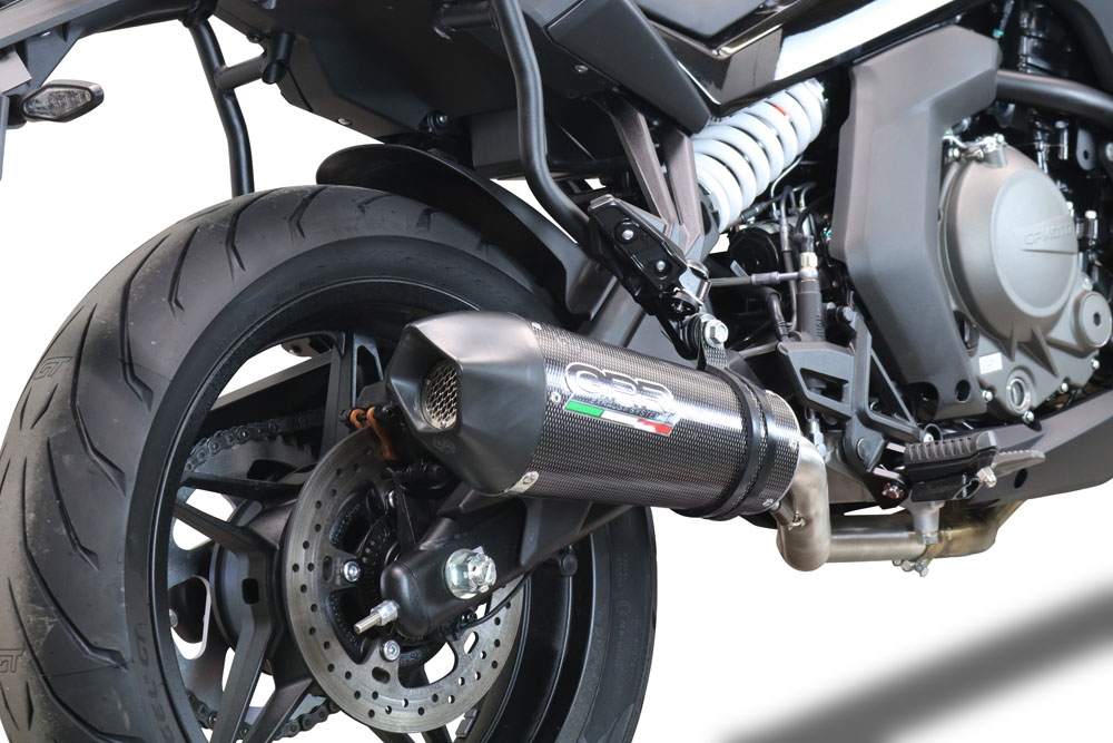 GPR exhaust compatible with  Cf Moto 650 Gt 2022-2024, Gpe Ann. Poppy, Slip-on exhaust including link pipe and removable db killer 