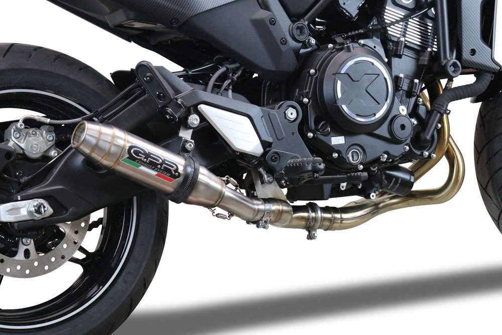 GPR exhaust compatible with  Cf Moto 700 CL-X Sport 2022-2024, Deeptone Inox, Slip-on exhaust including link pipe and removable db killer 