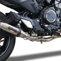 GPR exhaust compatible with  Cf Moto 700 CL-X Sport 2022-2024, Deeptone Inox, Slip-on exhaust including link pipe and removable db killer 