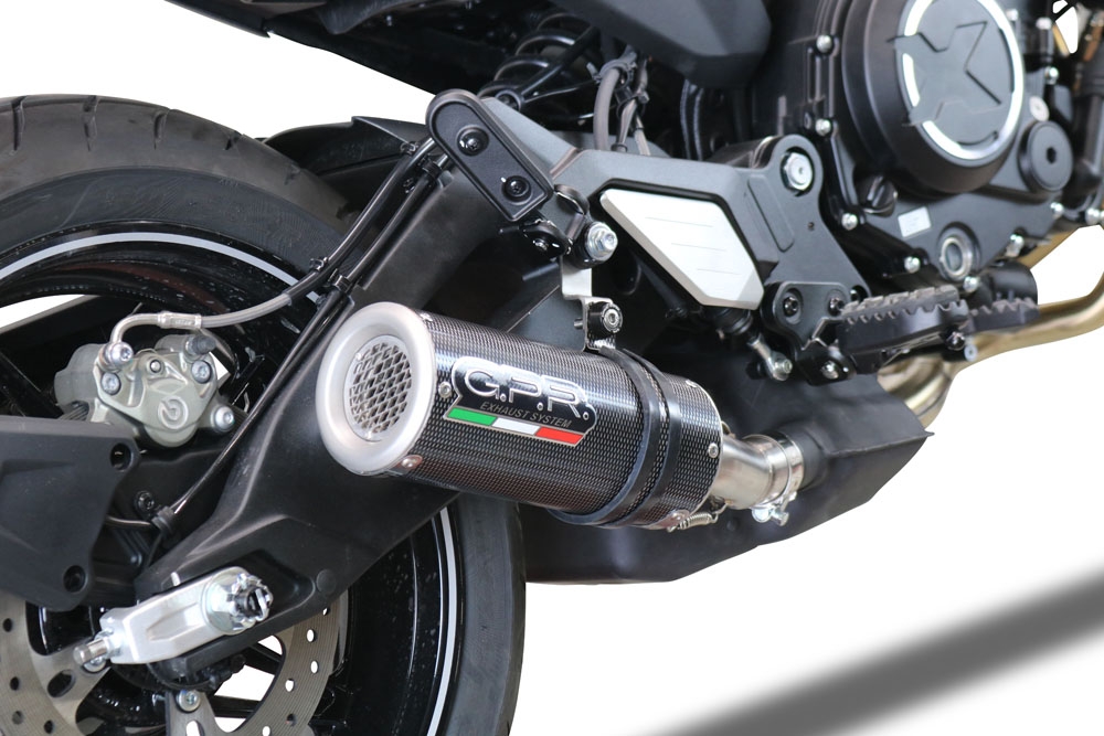 Exhaust system compatible with Cf Moto 700 CL-X Heritage 2022-2024, M3 Poppy , Homologated legal slip-on exhaust including removable db killer and link pipe 