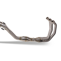 Exhaust system compatible with Yamaha Tracer 9 2021-2023, Dual Inox, Homologated legal full system exhaust, including removable db killer and catalyst 