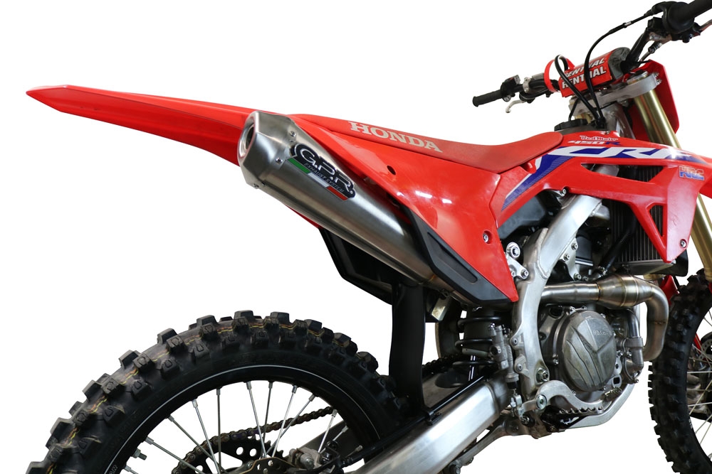 GPR exhaust compatible with  Honda CRF450R/RX 2021-2024, Pentacross FULL Titanium, Full system exhaust, including removable db killer/spark arrestor 