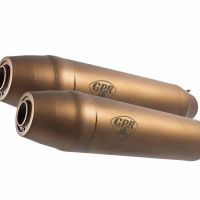 Exhaust compatible with Bmw R90GS 1980-1987, Deeptone Bronze Cafè Racer, Dual universal silencer kit, including db killer, without link pipes 