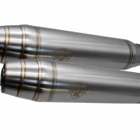 GPR exhaust compatible with  Moto Guzzi V 50 1977-1987, Deeptone Inox Cafè Racer, Dual universal silencer kit, including db killer, without link pipes 