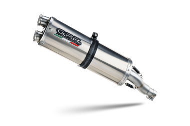GPR exhaust compatible with  Triumph Tiger 850 2023-2024, Dual Inox, Slip-on exhaust including removable db killer and link pipe 