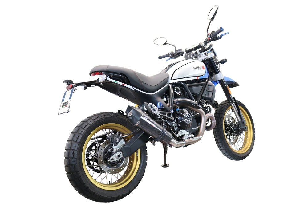 GPR exhaust compatible with  Ducati Scrambler 803 2021-2023, Gpe Ann. Poppy, Slip-on exhaust including link pipe and removable db killer 