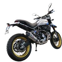 GPR exhaust compatible with  Ducati Scrambler 803 2021-2023, Gpe Ann. Titanium, Slip-on exhaust including link pipe and removable db killer 